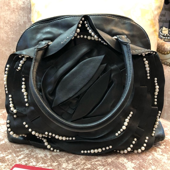 Elegant Black Studded Handbag - Picture 2 of 10